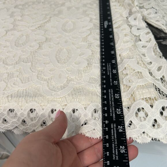 Rafaella Womens Top Medium Ivory Fairy Crochet Lined Boho Cottagecore Minimalist - Picture 7 of 10